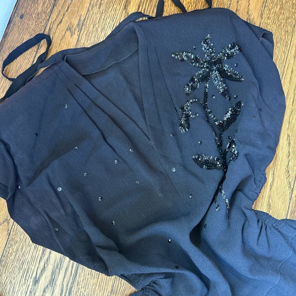 American Vintage 1940s Black Dress with Sequins